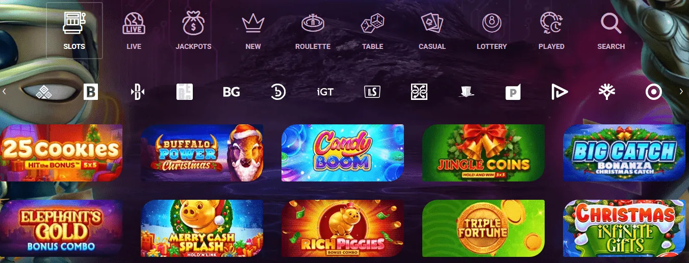 Illustrated pokies screen